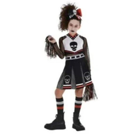 Zombie Fear Squad Goth Cheerleader Youth Girls Medium 8/10 Halloween Costume - Picture 1 of 7